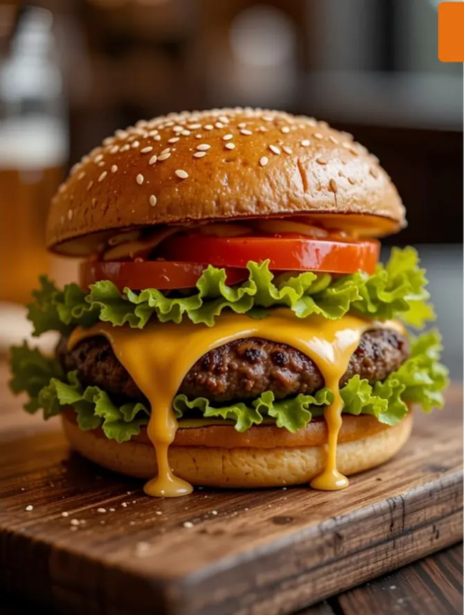 Hamburguesa hecha con bollo para hamburguesa clásica